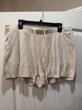 Barefoot Dreams Cozy Knit Drawstring Lounge Shorts - Cream